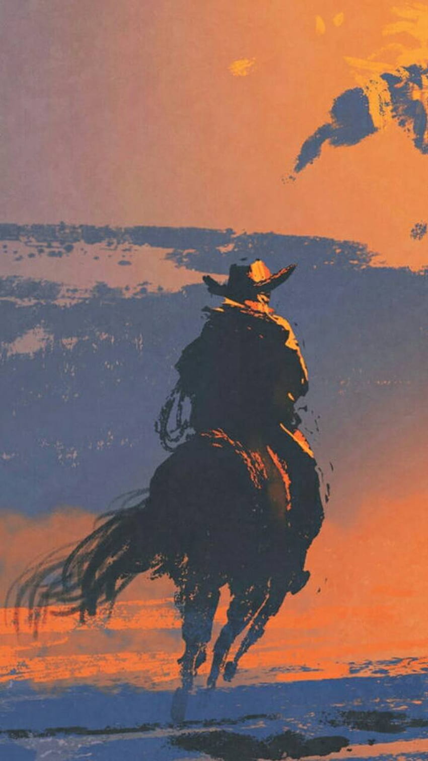 Cowboy, Pintura de Cowboy Papel de parede de celular HD