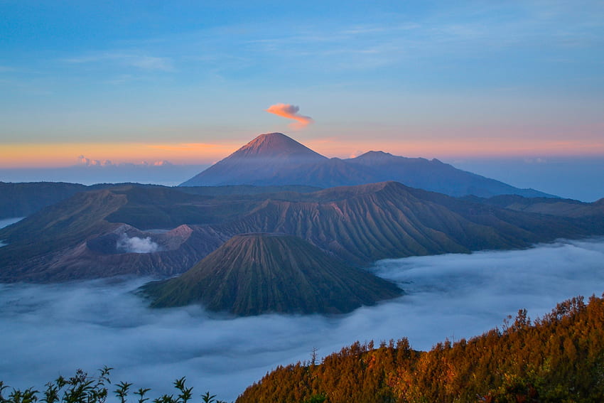 Nature, Montagnes, Volcan, Indonésie, Bromo-Tenger-Semeru, Bromo-Tenger-Semer, Semeru Fond d'écran HD