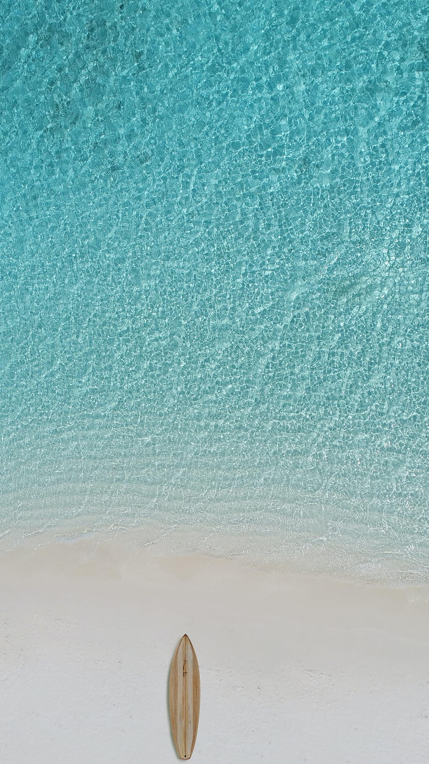 Woda, morze, plaża, minimalizm, deska surfingowa Tapeta na telefon HD