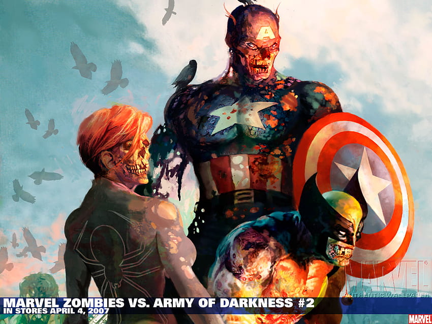 Zombie Marvel, wolverine, zombie, komik, kapten amerika, keajaiban Wallpaper HD