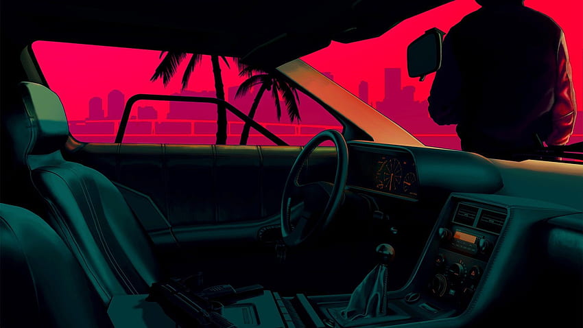 Miami Vice Car [] (x Post R ): Outrun, estética de carro dos anos 80 papel de parede HD