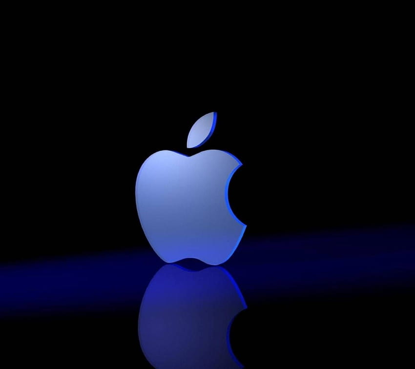 다크 블루 애플 로고, 네온 블루 애플 HD 월페이퍼