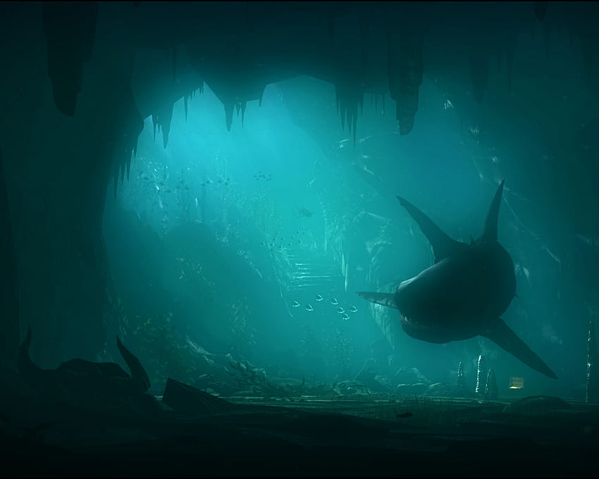fantasi hiu bawah air ikan samudra gelap seram menyeramkan [] untuk , Seluler & Tablet Anda. Jelajahi Bawah Air. Air , 3D Di Bawah, Bawah Air Menakutkan Wallpaper HD