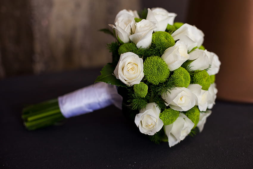 Kwiaty, róże, ślub, bukiet, szczęście Tapeta HD
