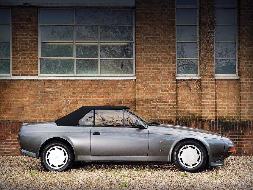Auto, Aston Martin, Autos, Gebäude, grau, Seitenansicht, V8, Volante, 1988 HD-Hintergrundbild