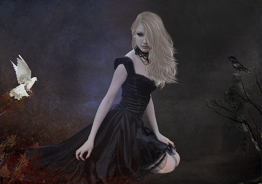 Depressed Goth Girl Art (Page 1), Gothic Girl Art HD wallpaper