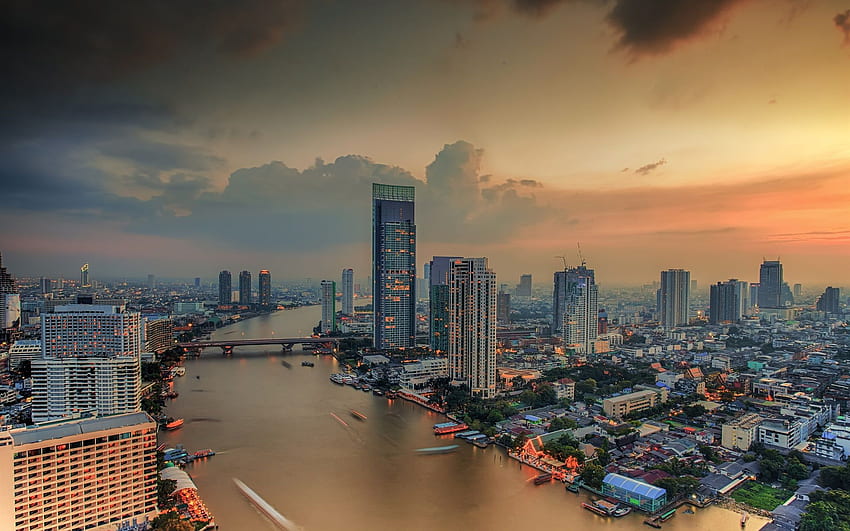 Bangkok city night view, Bangkok Skyline HD wallpaper | Pxfuel