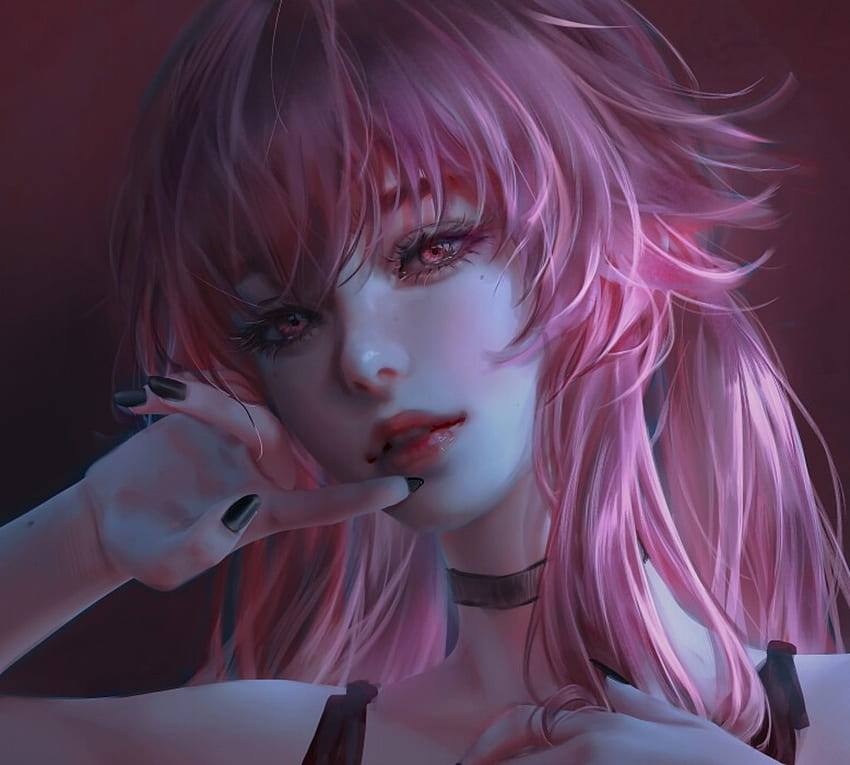 Yuno, fantasy, pink, art, nixeu, face, girl HD wallpaper