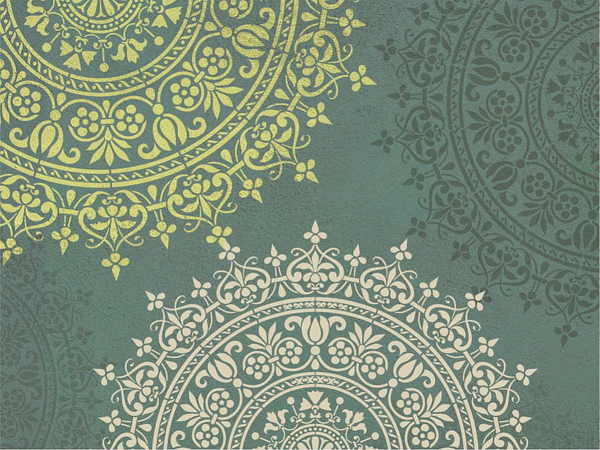 MS1132 モチーフ曼荼羅デザイン 緑曼荼羅 高画質の壁紙