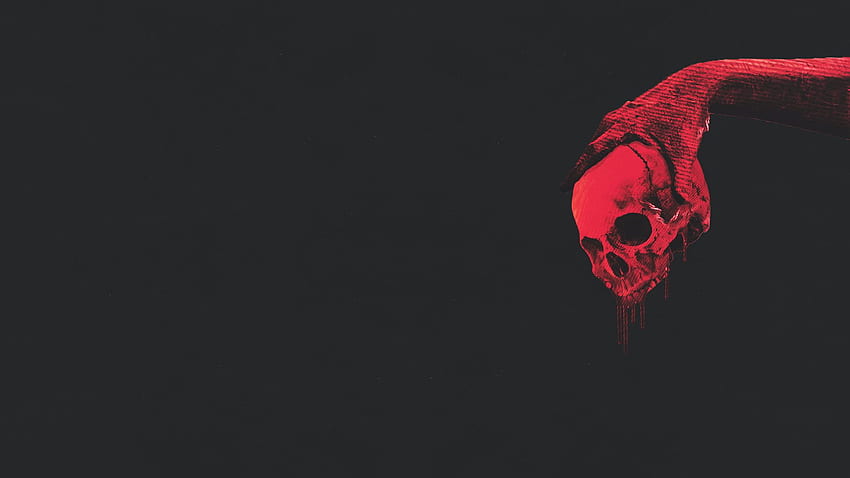 red human skull HD wallpaper