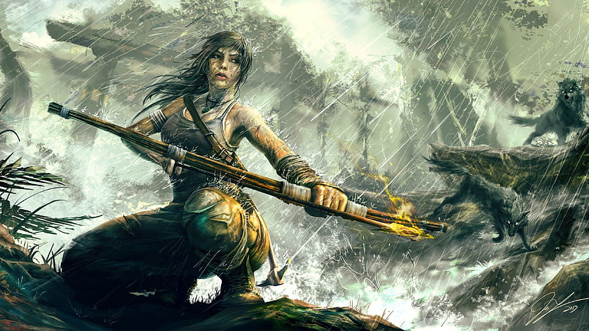 Rise Of The Tomb Raider, Lara Croft Bajo La Lluvia - Rise Of Tomb Raider 2020 - Y Antecedentes, Cool Tomb Raider fondo de pantalla