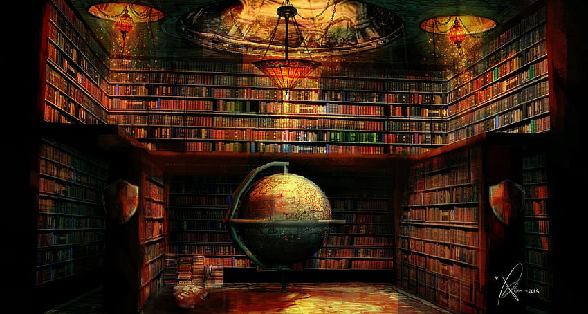 도서관. 마법의 도서관, , 도서관 HD 월페이퍼