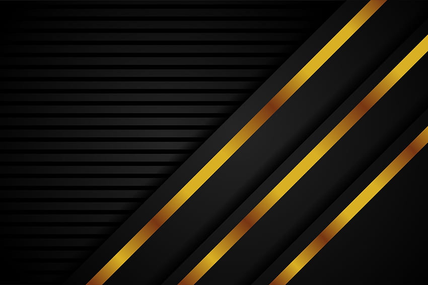 Black Gold Diagonal Abstract Background, Gold Line HD wallpaper