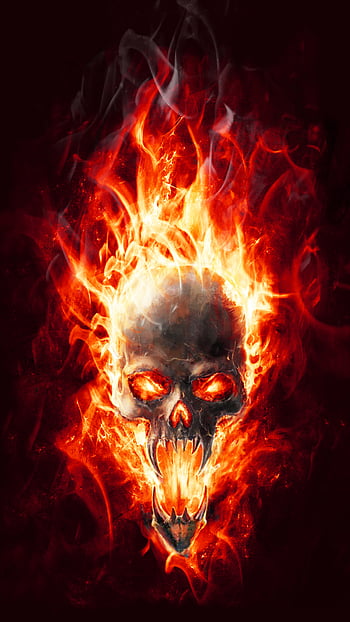 Blue Flame Skull Fire Coolest Skull For Red Flame Skull HD phone wallpaper   Pxfuel