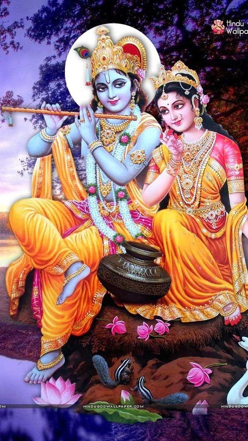 Radha Krishna, río, lleno, radha krishna, señor, dios fondo de pantalla del teléfono