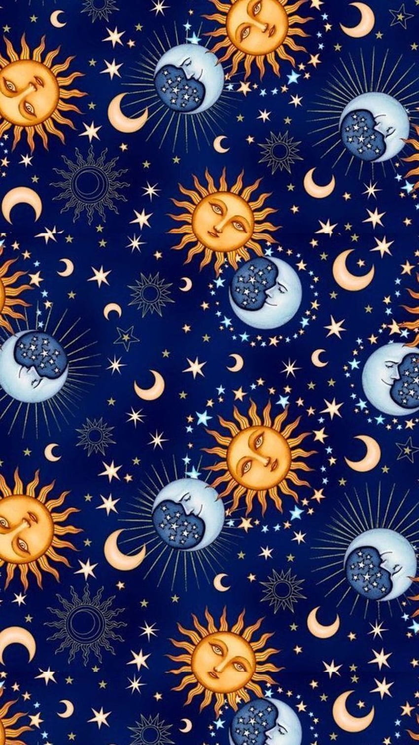 Patterns Sun, moon and stars pattern::Click here to, Pinterest Moon HD phone wallpaper