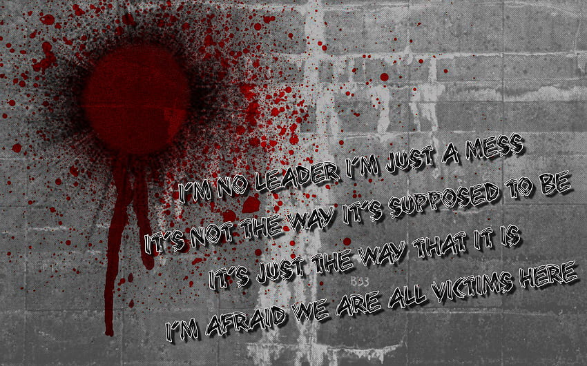 Underoath, czarno-biały, tekst, zespół, splatter, teksty, muzyka, czerwień, krew Tapeta HD