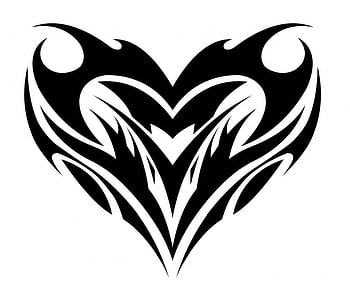 Heart Love Symbol Logo on White Background Tribal Stencil Tattoo Design  Concept Flat Vector Illustration 14398153 Vector Art at Vecteezy