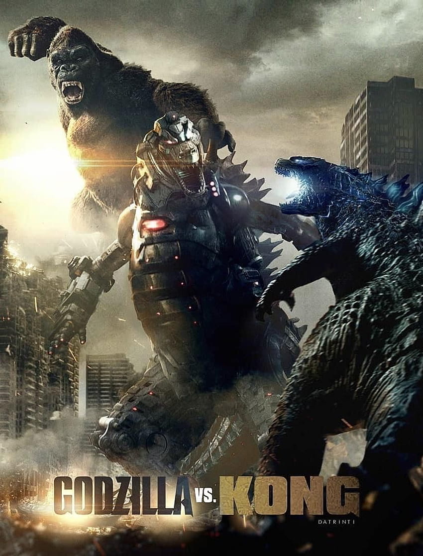 Godzilla vs Kong mechagodzilla fan posteri. 2021'de Godzilla Kong'a Karşı. King Kong Godzilla'ya Karşı, Godzilla , Kong Godzilla HD telefon duvar kağıdı