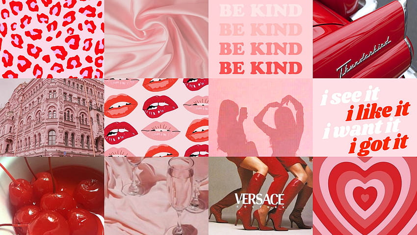 Ästhetische Collage zum Valentinstag, Collage zum Valentinstag HD-Hintergrundbild