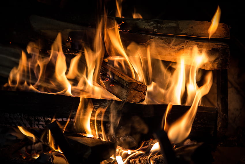 Fire, Coals, Flame, , , Firewood, Fireplace HD wallpaper