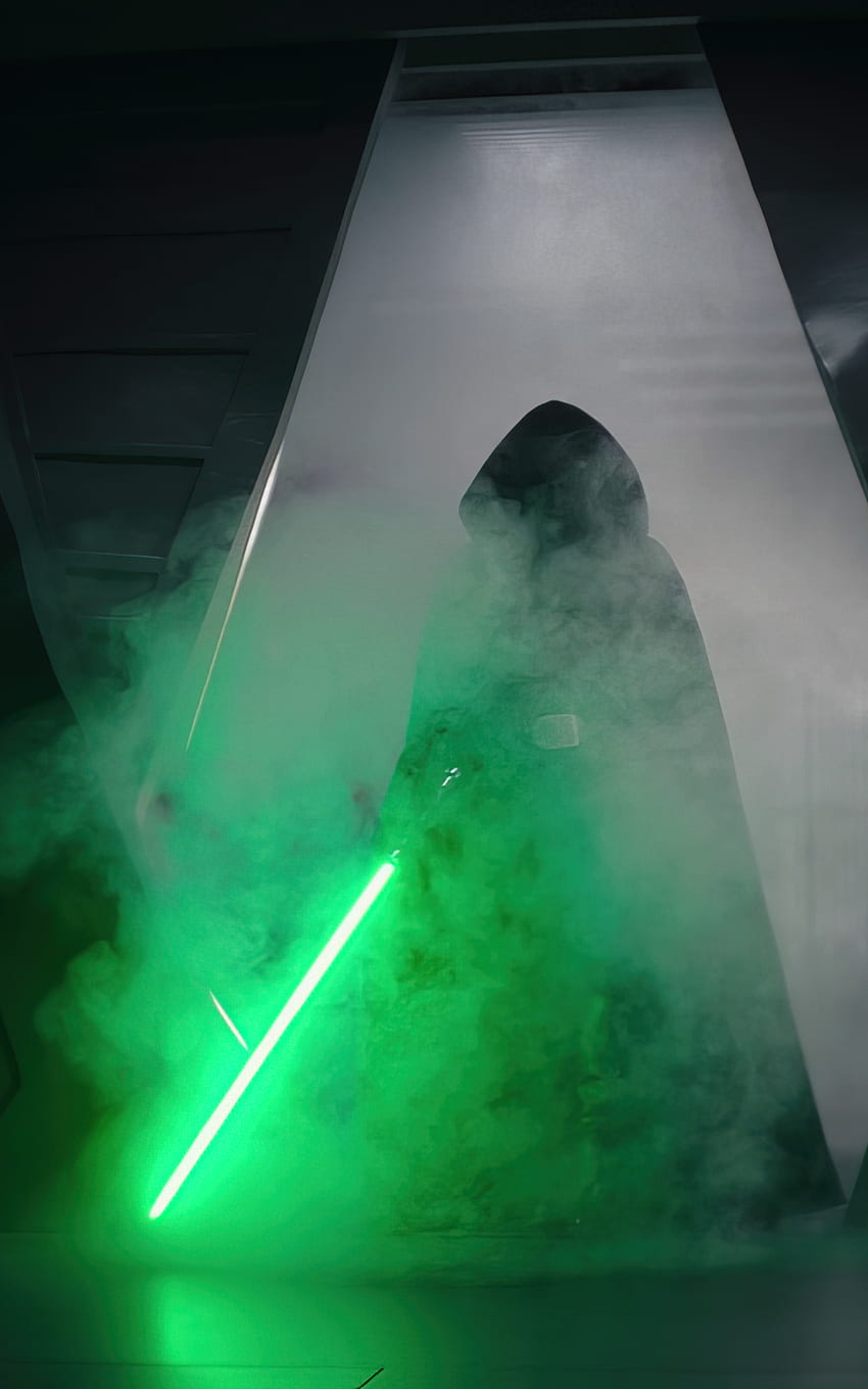 Luke Skywalker, Darth Vader, The Mandalorian, Disney Series, Lightsaber, Smoke, Jedi für Asus Transformer, Asus Nexus 7, Amazon Kindle Fire 8.9, Luke Skywalker Lightsaber HD-Handy-Hintergrundbild