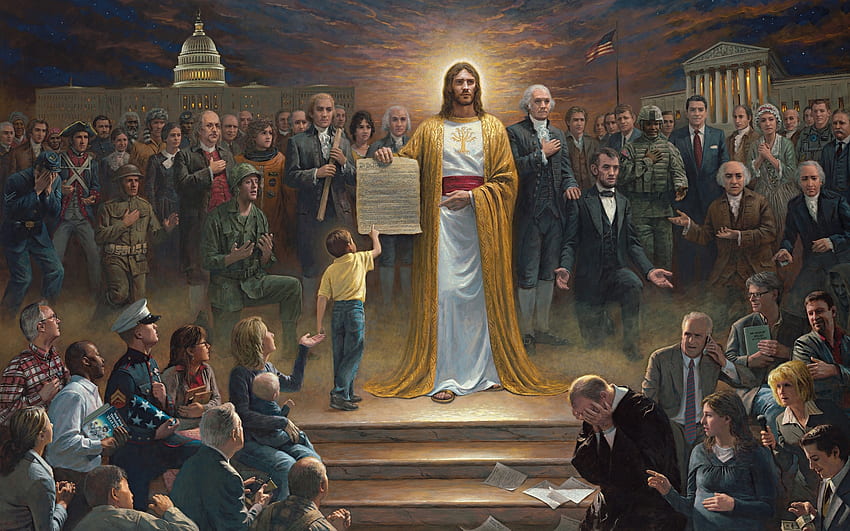 American Jesus Painting, Christian Painting HD wallpaper