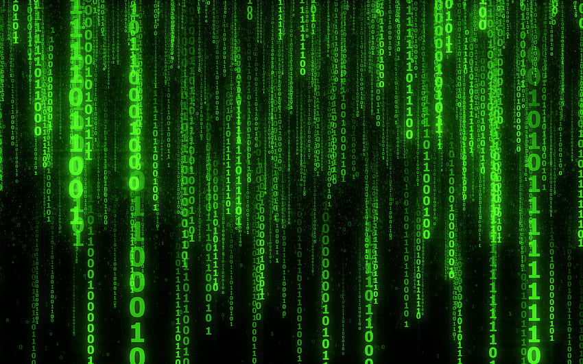 รหัสเมทริกซ์, ศูนย์และหนึ่งหลัก, ตัวเลข, สีเขียว , , Ultra 16:10 วอลล์เปเปอร์ HD