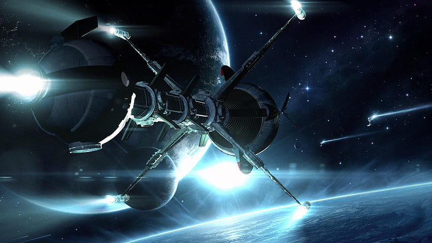 Sci Fi Spacecraft Spaceship Planets Stars Art - Die Comet Captain Future HD wallpaper
