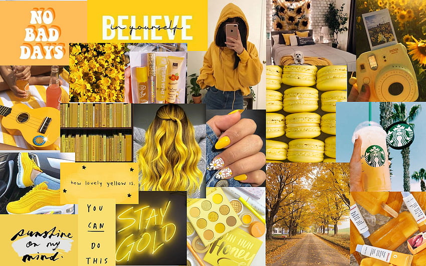 Yellow Aesthetic Collage Wallpapers  Wallpaper Cave