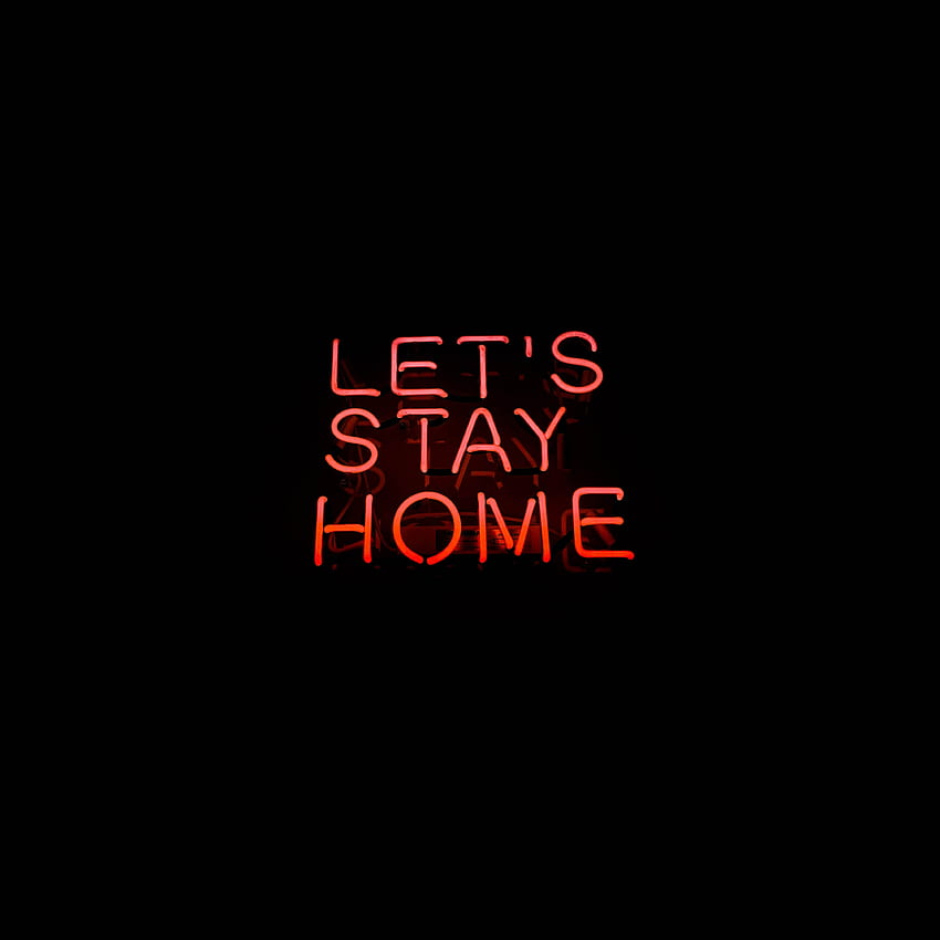 Stay Home, inscription, dark HD phone wallpaper