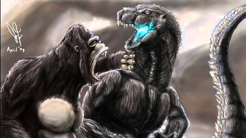 King Kong Vs Godzilla, Cartoon Godzilla HD wallpaper
