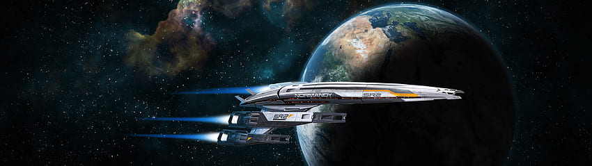 High resolution Spaceship dual screen background, 3200X900 Dual Screen HD wallpaper