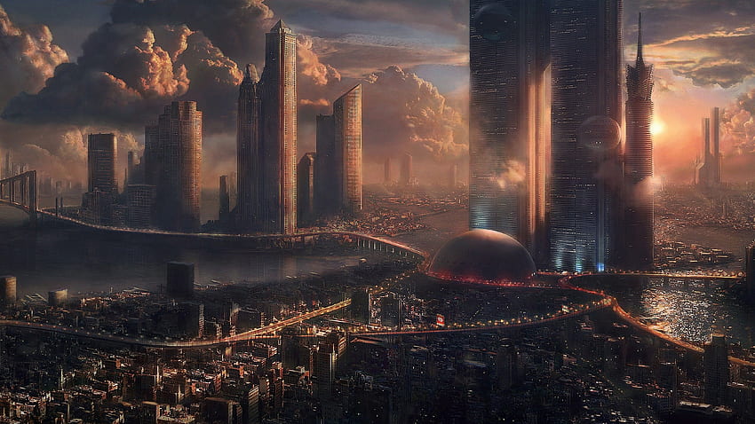 Erstaunliche Science Fiction City Ultra, Sci Fi Beautiful HD-Hintergrundbild