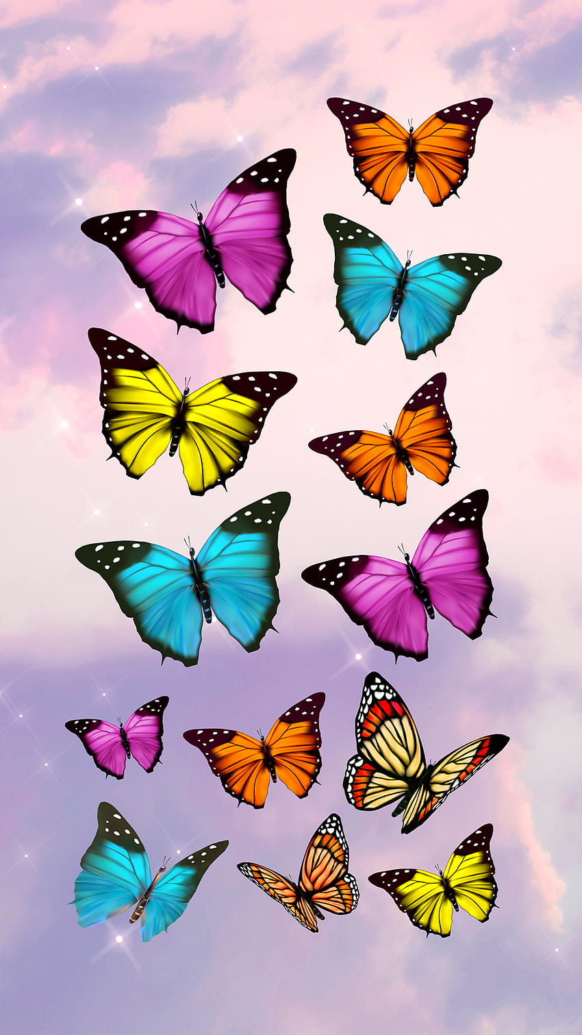 Colorful butterfly, aesthetic, girly, butterflies, morpho, girls ...