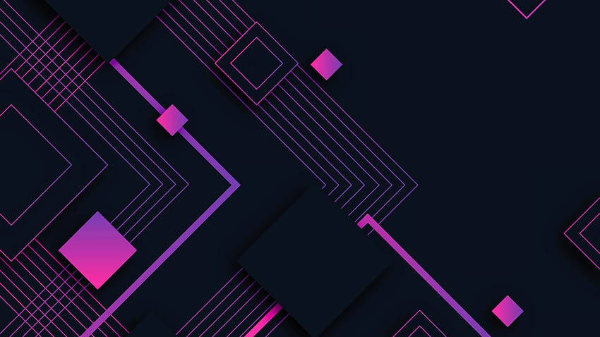 Light Purple Black Geometric Minimalist Lines Square Abstract HD wallpaper