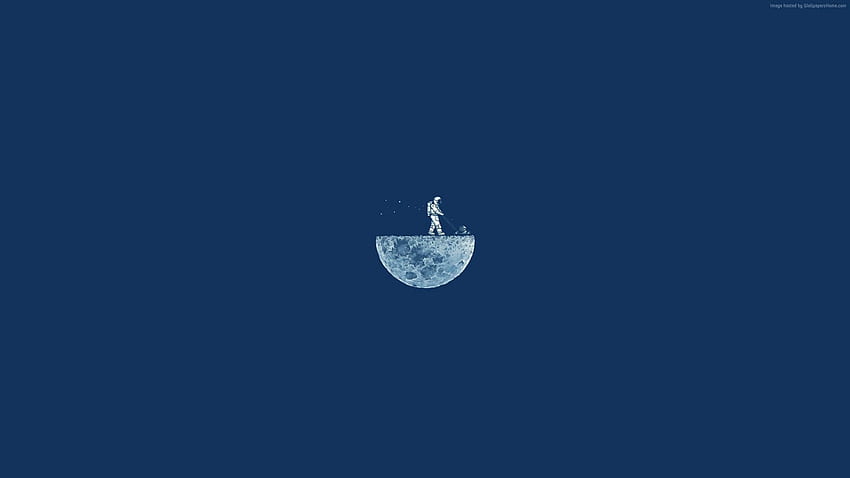 Moon Mow, , , moon, minimalism, iphone, Minimalist HD wallpaper