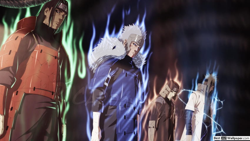 Naruto Shippuden - Minato Namikaze, Hiruzen Sarutobi, Tobirama Senju, Hashirama Senju, Rinne Rebirth HD wallpaper