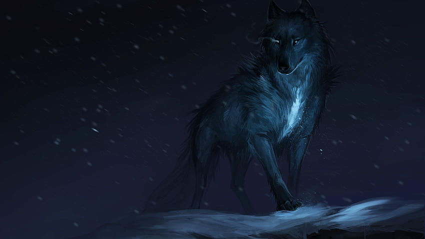 Of Wolf, Cute Drawn Wolf HD wallpaper