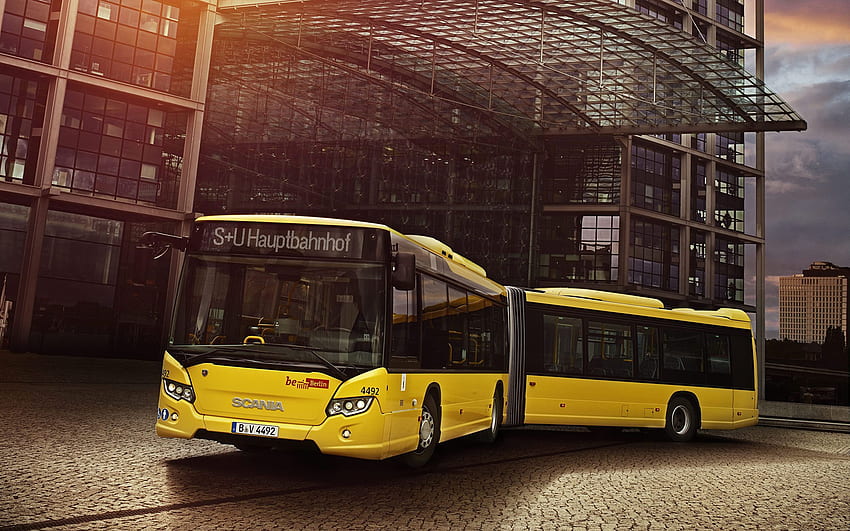 Bus Scania 2012 18 Citywide LFA Yellow Automobile HD wallpaper
