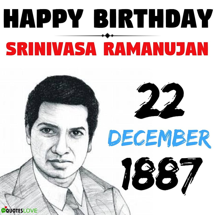 Najnowsze) Srinivasa Ramanujan Birtay - Narodowy Dzień Matematyki - 22 grudnia 2022 r. Tapeta na telefon HD
