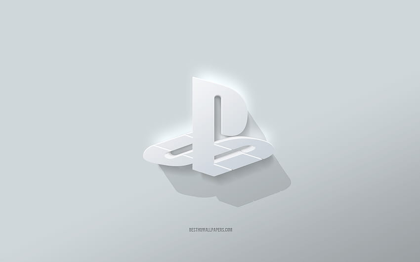 Logo PS, PlayStation, ajouter un arrière-plan, logo PS 3D, art 3D, PS, logo PlayStation, emblèmes PS 3D Fond d'écran HD