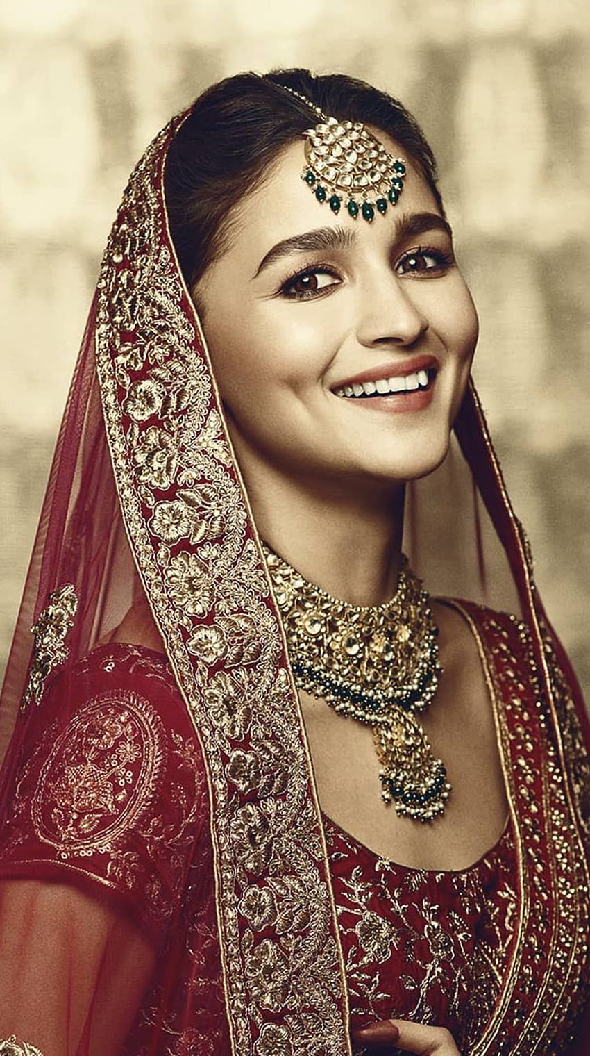 Alia Bhatt, Bollywood-Schauspielerin, Brautmode HD-Handy-Hintergrundbild
