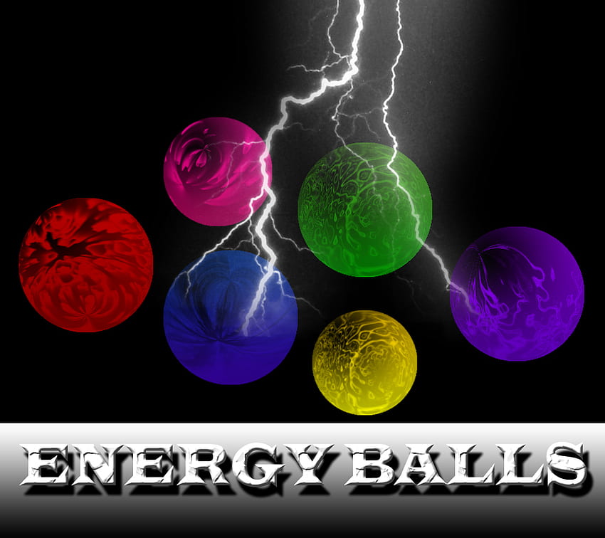 Energy Balls, ondas de choque, bolas, cores, energia papel de parede HD