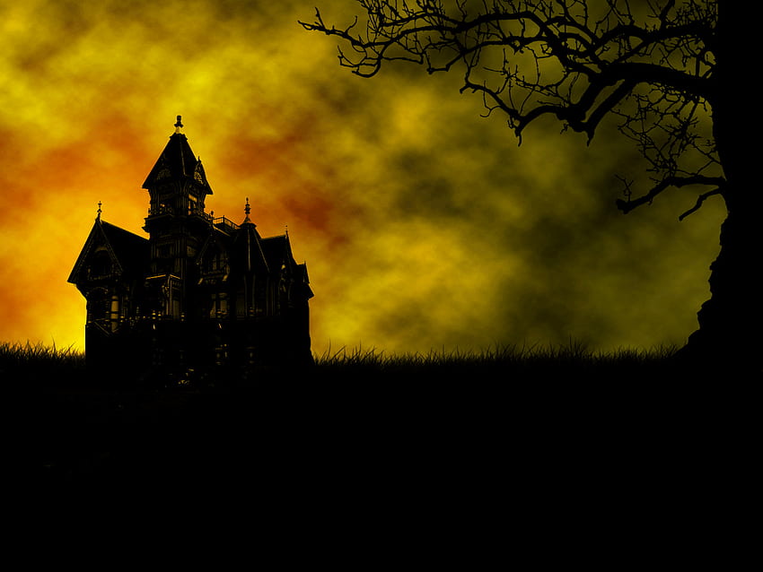 spooky background. spooky castle . SPOOKY !, Creepy Castle HD wallpaper