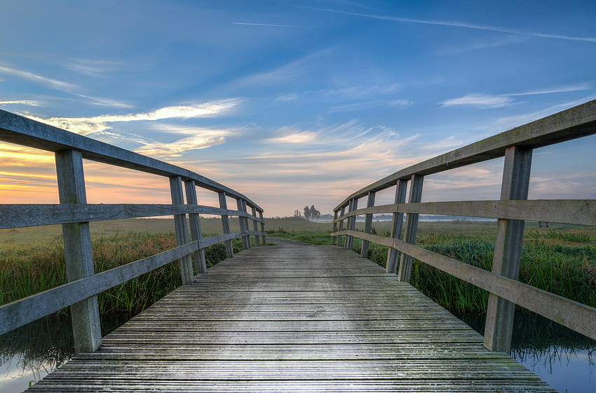 Natur, Horizont, Holz, Holz, Brücke, Dahl, Entfernung HD-Hintergrundbild