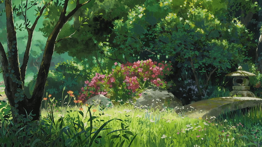 Studio Ghibli . (69++ ), Sceneria ogrodowa Studio Ghibli Tapeta HD