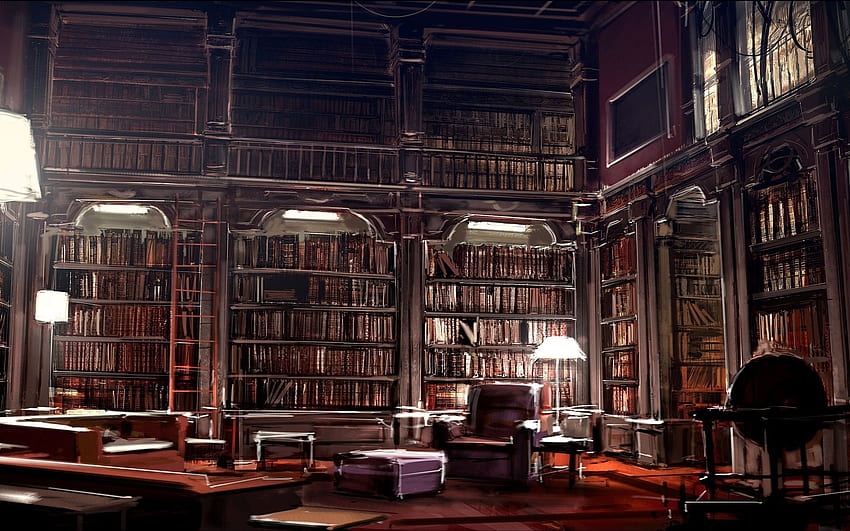 Bibliothek, Altes Büro HD-Hintergrundbild