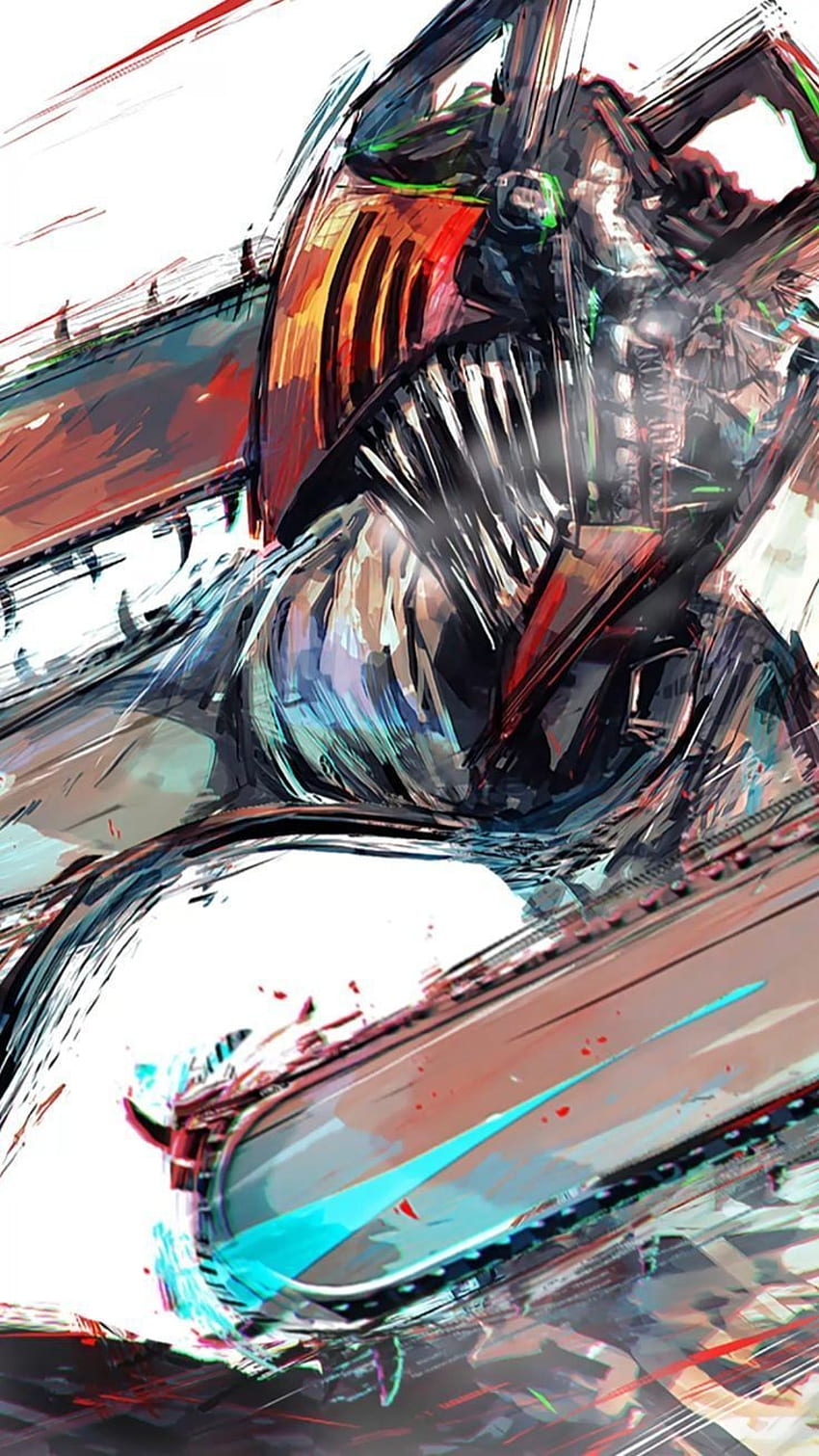 Chainsaw Man, accion, anime, motosierras HD phone wallpaper