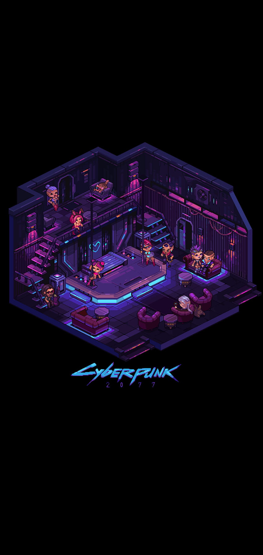 CYBERPUNK PIXEL ART AMOLED wallpaper ponsel HD